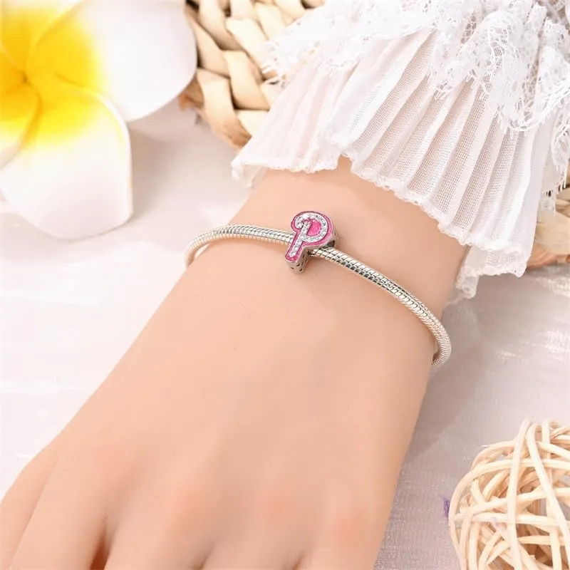 KUNSIR Ciondolo Lettere in Argento Sterling 925 e Cubic Zirconia per Braccialetti e Collane Europei - immagine 4