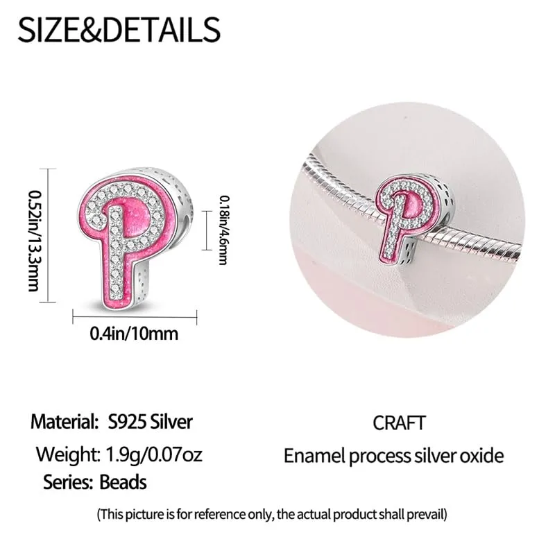 KUNSIR Ciondolo Lettere in Argento Sterling 925 e Cubic Zirconia per Braccialetti e Collane Europei - immagine 5