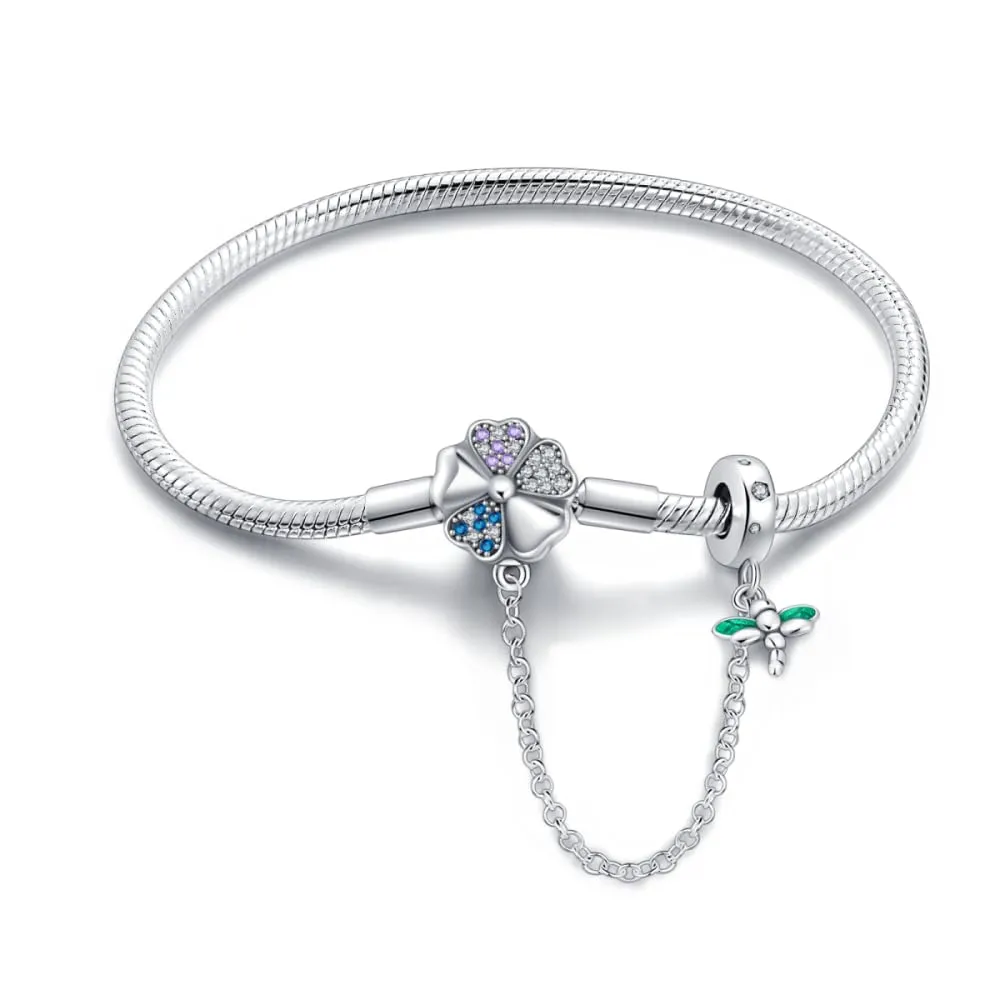 LNQOBU Bracciale in Argento con maglia Snake e chiusura a cuore, Compatibile con Pandora e Charms Europei da Donna - immagine 1