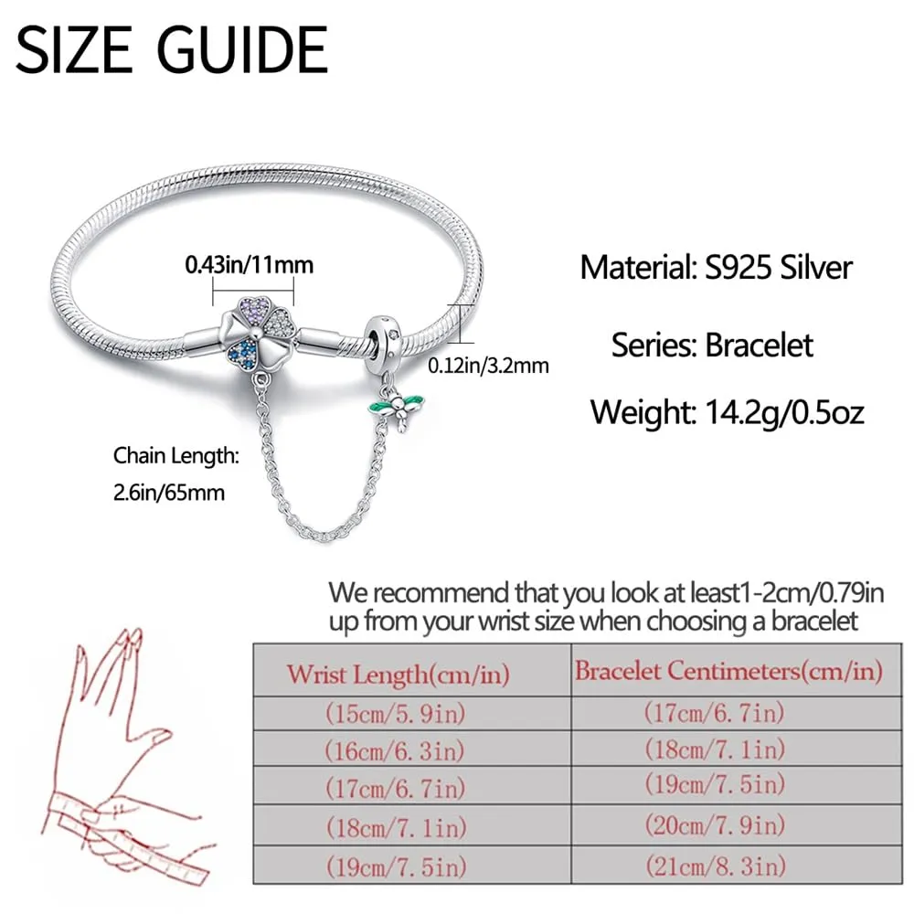 LNQOBU Bracciale in Argento con maglia Snake e chiusura a cuore, Compatibile con Pandora e Charms Europei da Donna - immagine 4