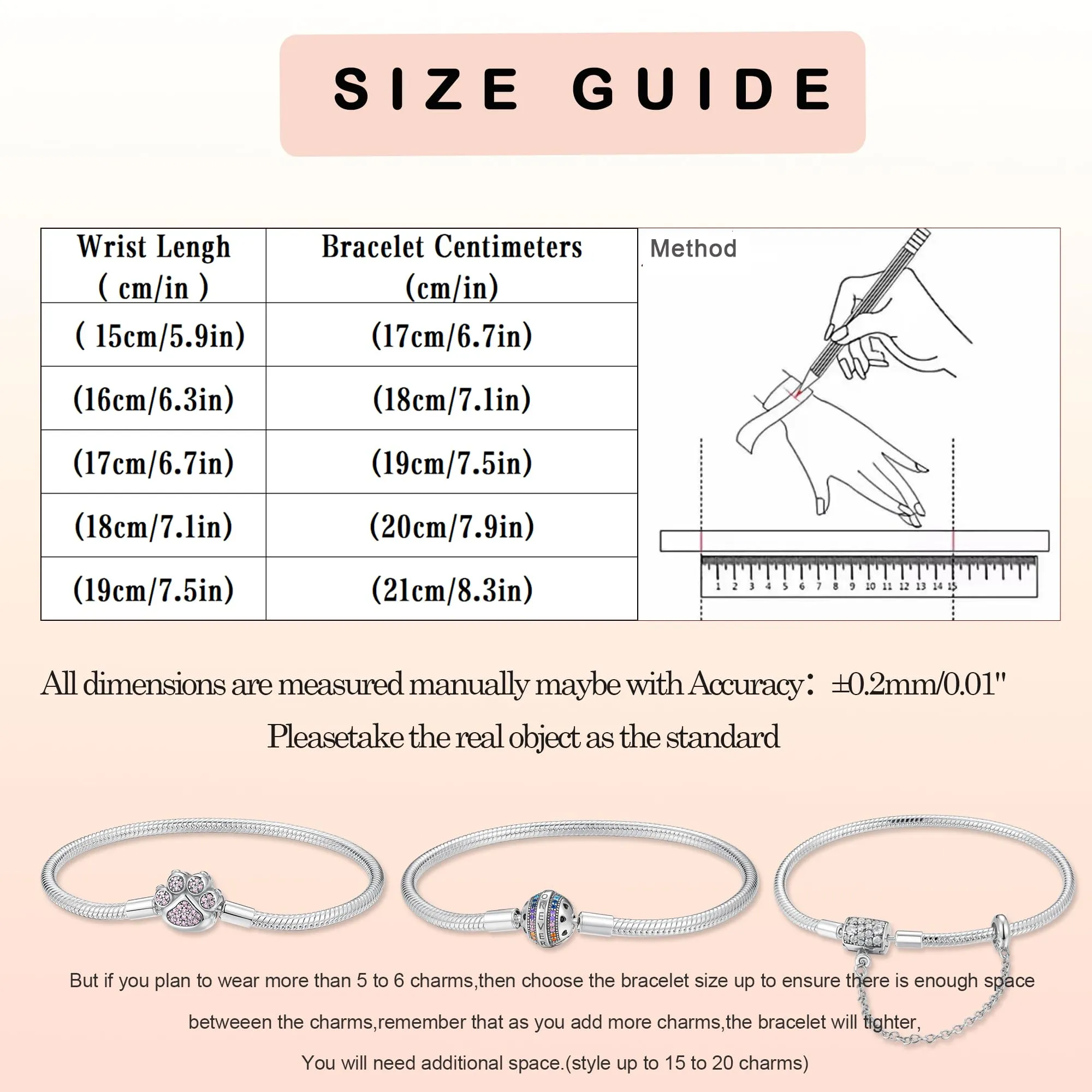 LNQOBU Bracciale in Argento Maglia Snake con Chiusura a Cuore Compatibile con Pandora e Charms Europei da Donna - immagine 4