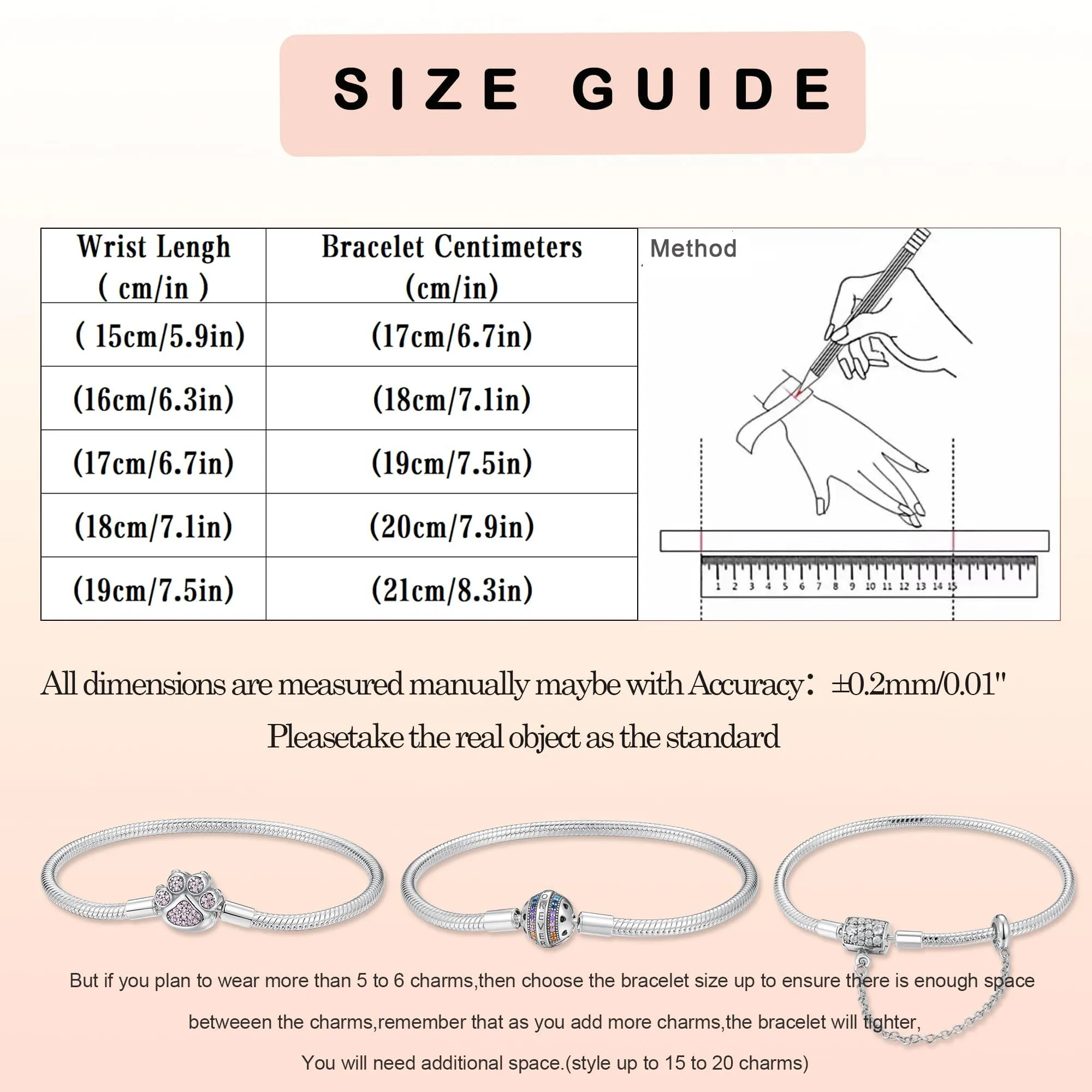 LNQOBU Bracciale in Argento Maglia Snake con Chiusura a Cuore Compatibile con Pandora e Charms Europei da Donna, 18 cm - immagine 5