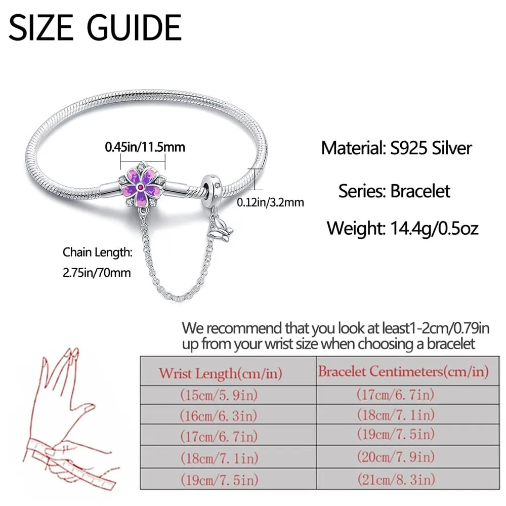 LNQOBU Bracciale in Argento Maglia Snake con Chiusura a Cuore per Charms Europei da Donna, 20 cm - immagine 4