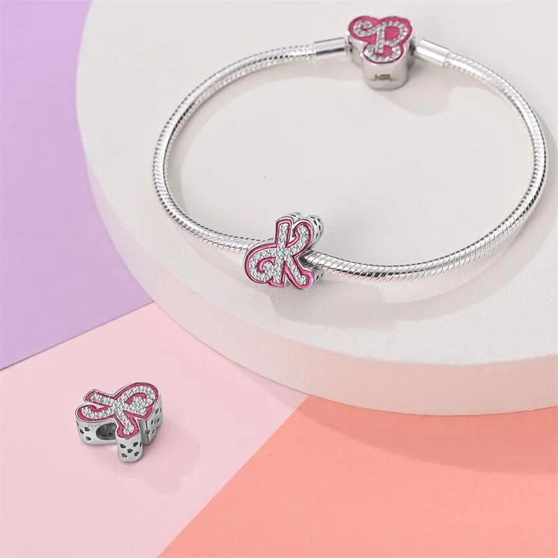 KUNSIR Bead Charm Argento Sterling 925 Lettere con Cubic Zirconia per Braccialetti e Collane Europei - immagine 3