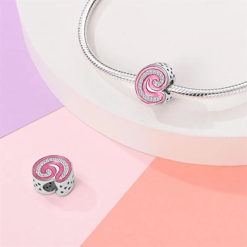 KUNSIR Ciondolo Lettere in Argento Sterling 925 con Cubic Zirconia, Compatibile con Braccialetti e Collane Europei - immagine 2
