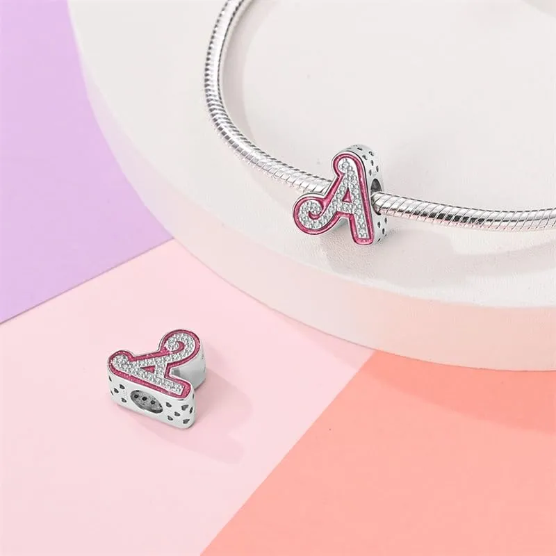 KUNSIR Ciondolo Lettere in Argento Sterling 925 con Cubic Zirconia per Braccialetti e Collane Europee - immagine 2
