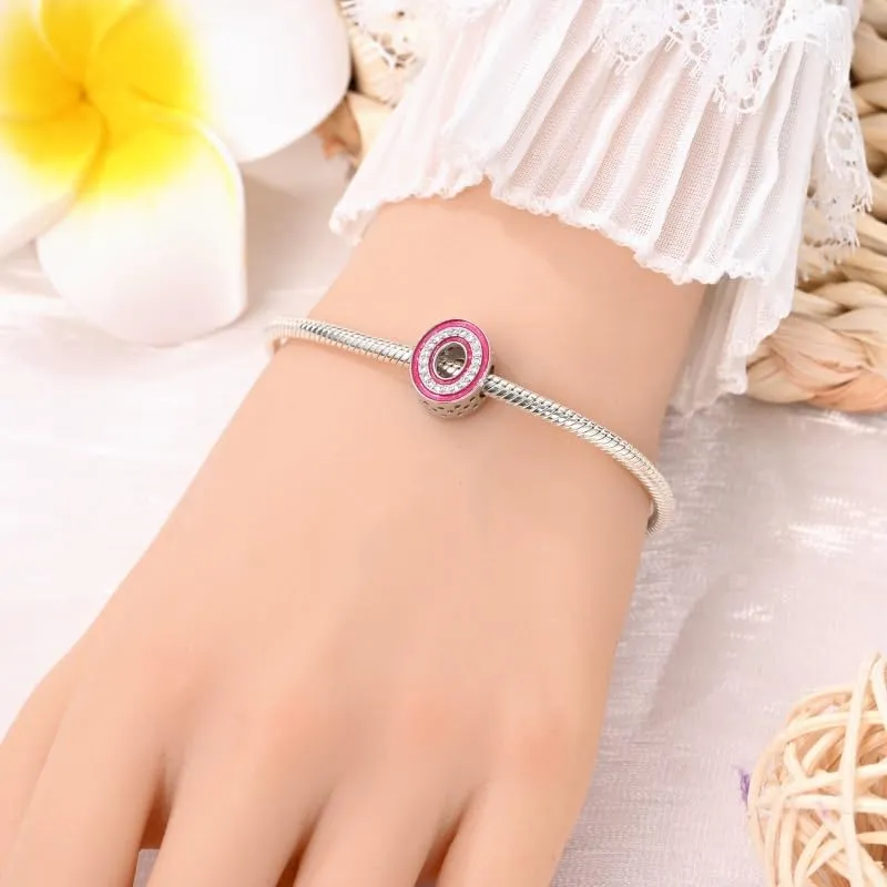 KUNSIR Ciondolo Lettere in Argento Sterling 925 e Cubic Zirconia per Braccialetti e Collane Europei - immagine 4