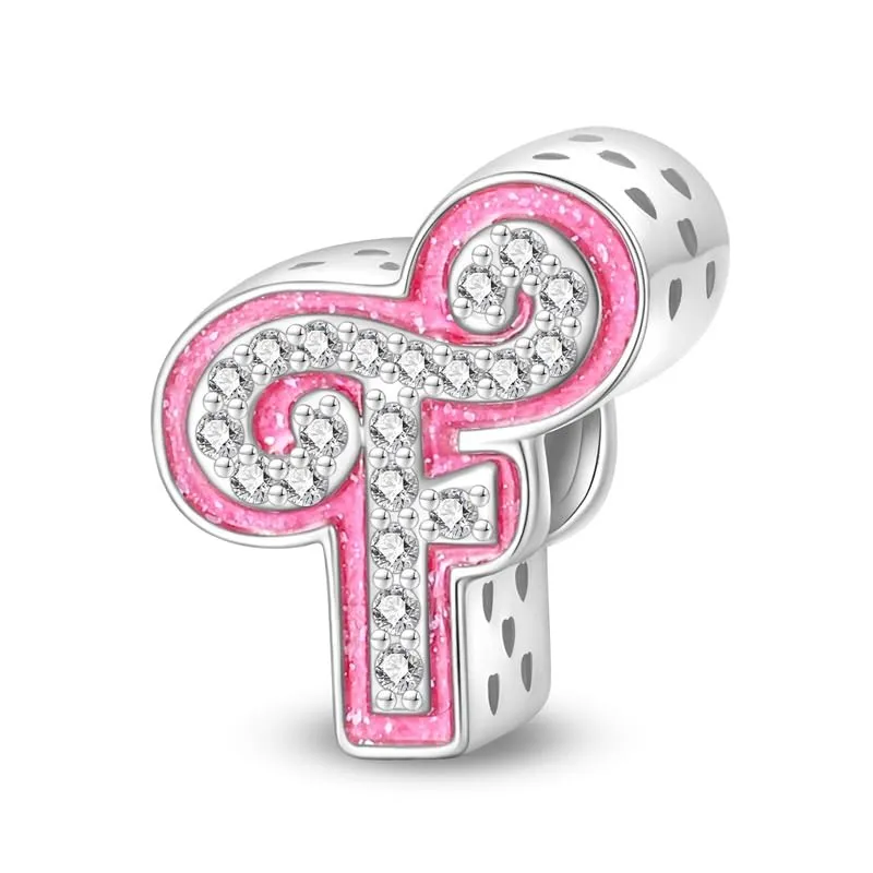 KUNSIR Ciondolo Lettere in Argento Sterling 925 e Cubic Zirconia per Braccialetti e Collane Europei - immagine 1
