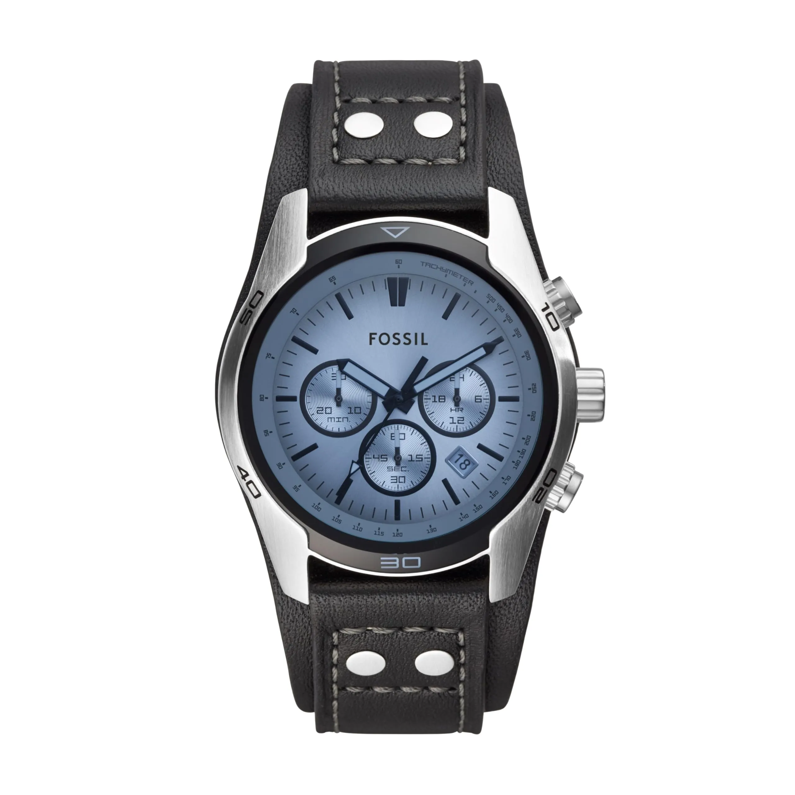 Fossil Coachman Orologio da Uomo Cronografo CH2564, Acciaio Inossidabile 45 mm, Cinturino in Pelle Blu - immagine 1