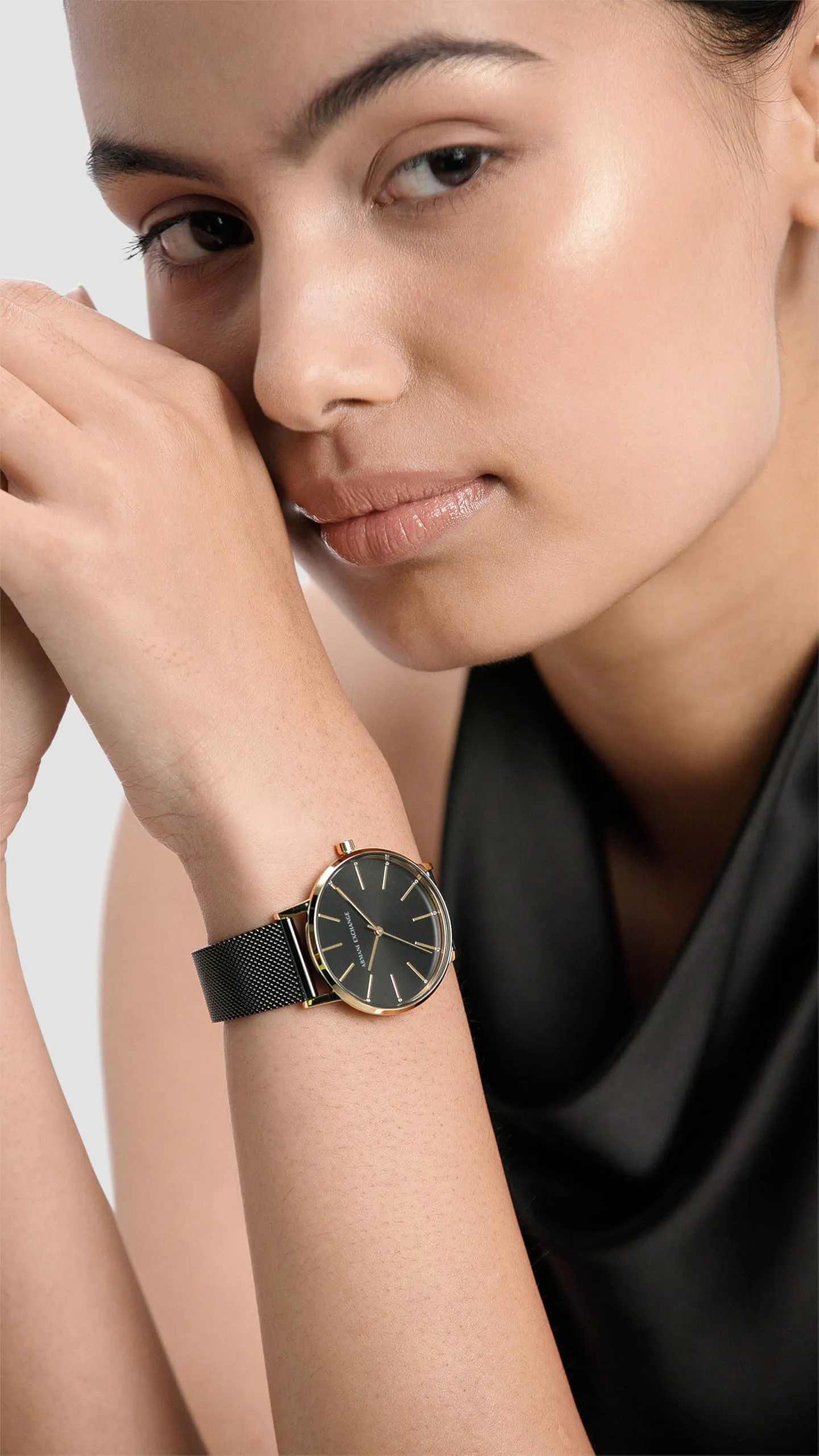 Armani Exchange AX5548 Orologio da Donna, Acciaio Inossidabile, 36 mm, Nero e Oro - immagine 2