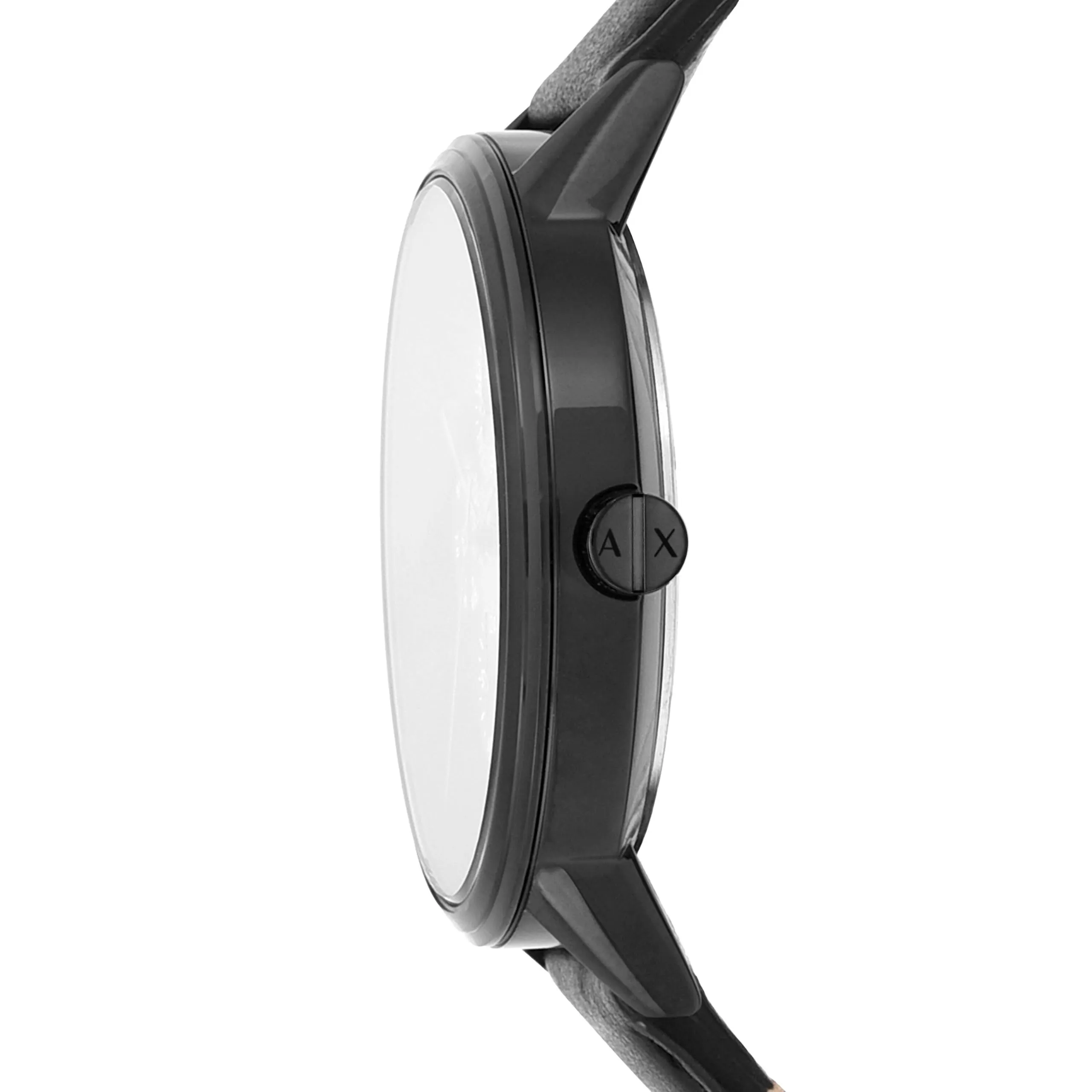 Armani Exchange AX2719 Orologio da uomo, movimento al quarzo multifunzione, cassa in acciaio inossidabile nero 42 mm, cinturino in pelle, Nero Jet - immagine 3