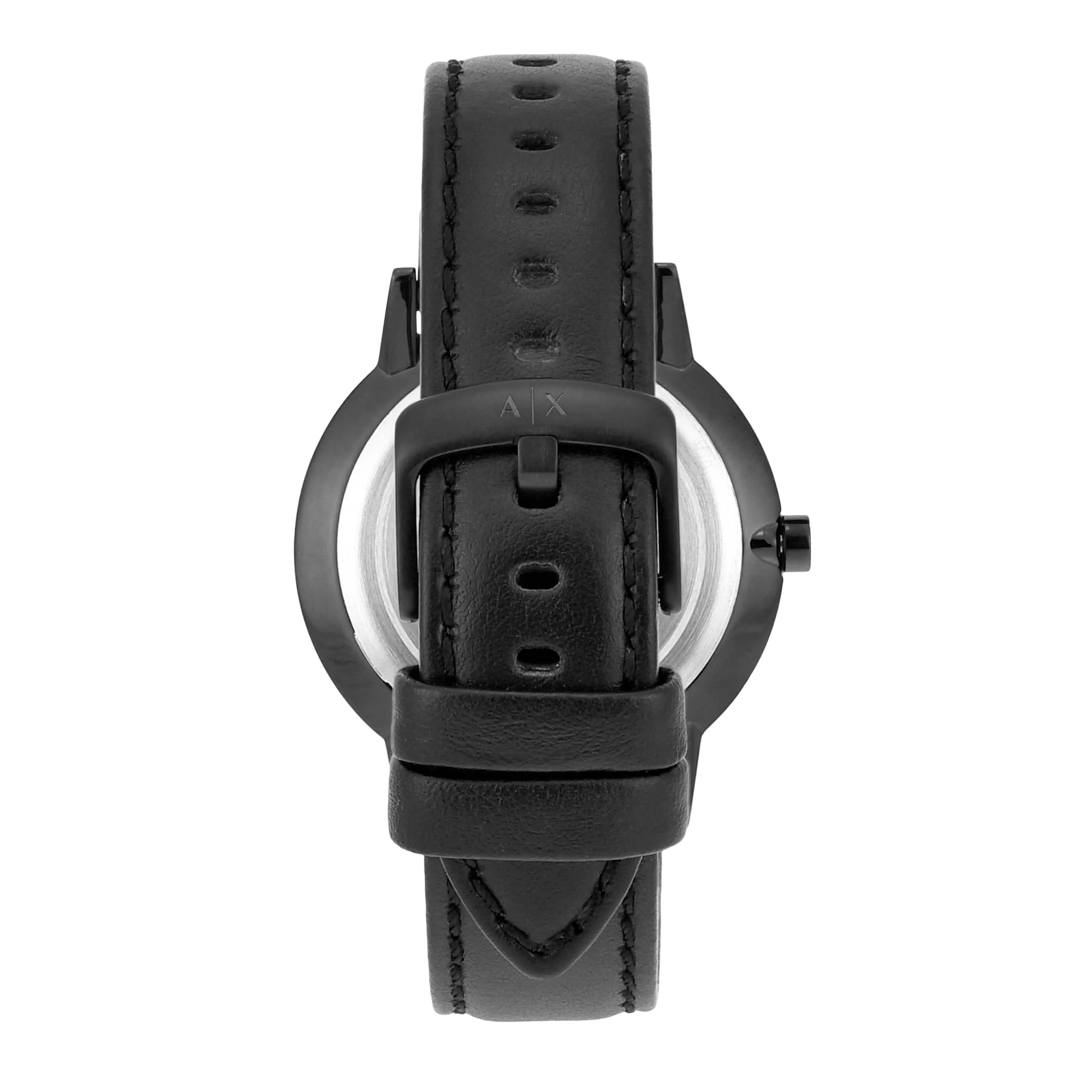 Armani Exchange AX2719 Orologio da uomo, movimento al quarzo multifunzione, cassa in acciaio inossidabile nero 42 mm, cinturino in pelle, Nero Jet - immagine 4