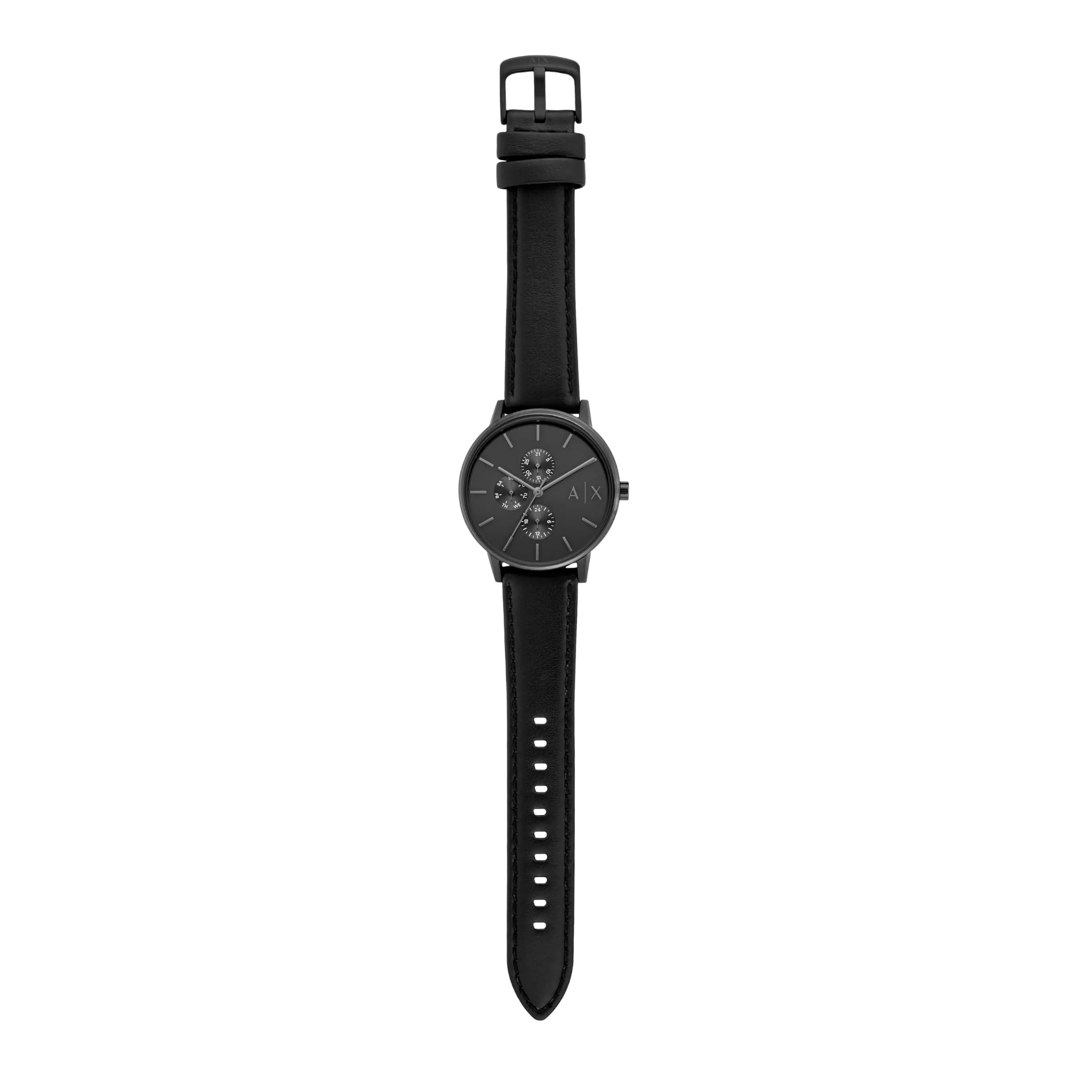 Armani Exchange AX2719 Orologio da uomo, movimento al quarzo multifunzione, cassa in acciaio inossidabile nero 42 mm, cinturino in pelle, Nero Jet - immagine 5
