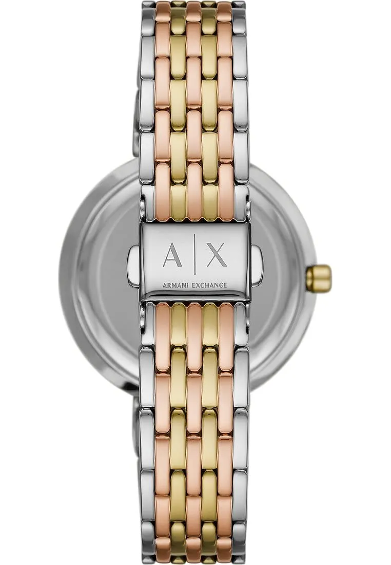 Armani Exchange AX5911 Orologio Donna in Acciaio Inossidabile 36mm, Argento e Nero - immagine 3