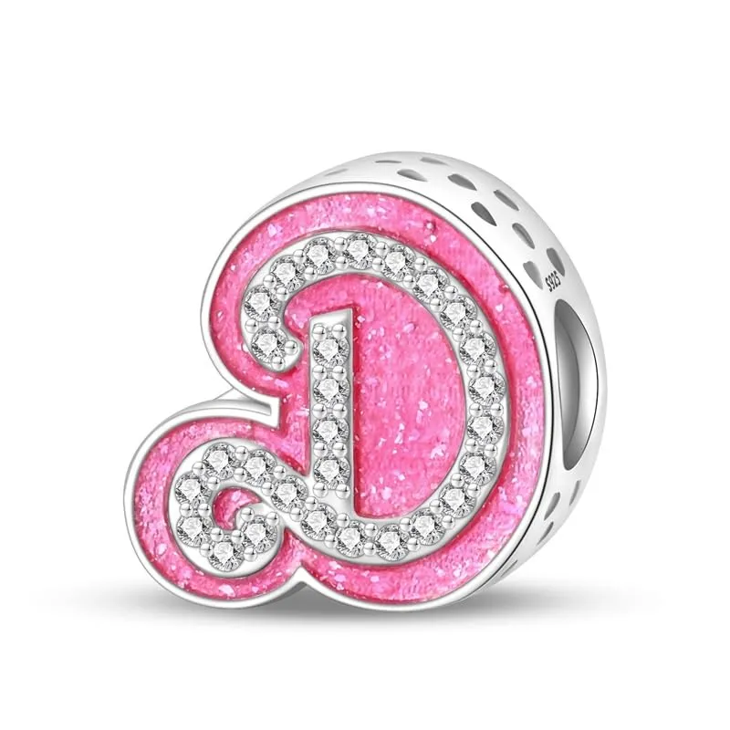 KUNSIR Ciondolo Lettere in Argento Sterling 925 con Cubic Zirconia per Braccialetti e Collane Europei - immagine 1