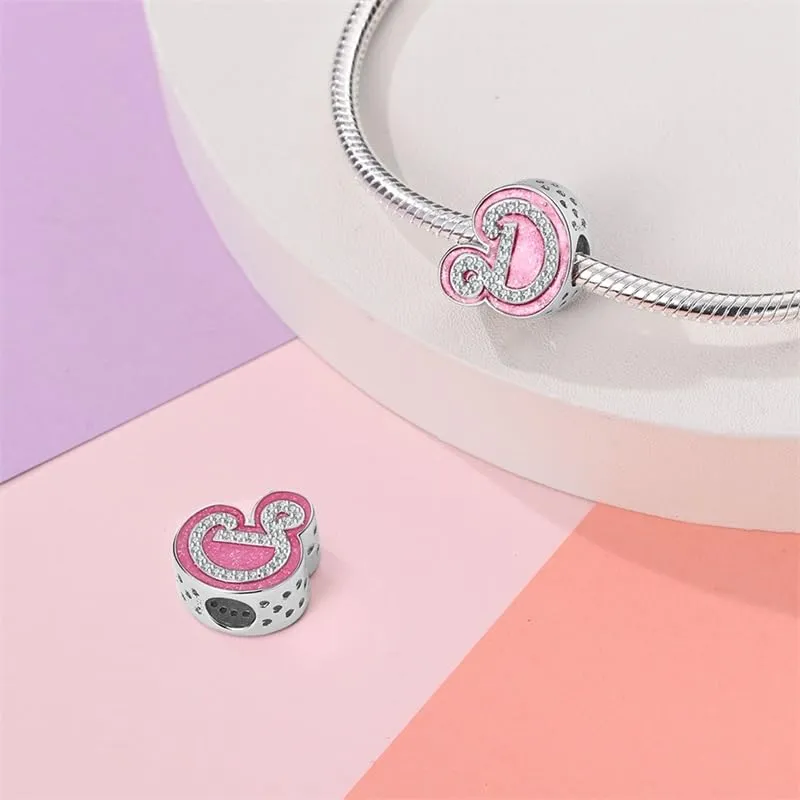 KUNSIR Ciondolo Lettere in Argento Sterling 925 con Cubic Zirconia per Braccialetti e Collane Europei - immagine 2