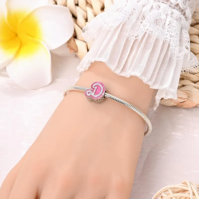 KUNSIR Ciondolo Lettere in Argento Sterling 925 con Cubic Zirconia per Braccialetti e Collane Europei - immagine 4