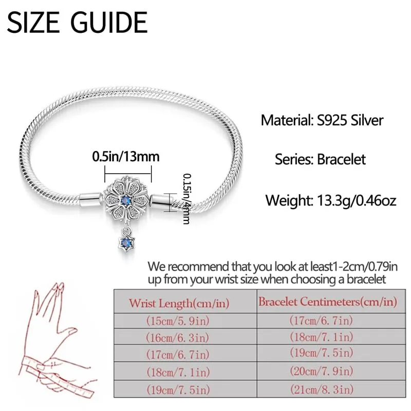 LNQOBU Bracciale in Argento con maglia Snake e chiusura a cuore Compatibile con Pandora European Charms da Donna - immagine 3
