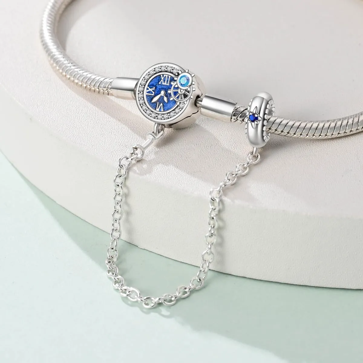 LNQOBU Bracciale in Argento Sterling Maglia Snake con Chiusura a Cuore Compatibile con Pandora Europei Charms da Donna, 20 cm - immagine 2