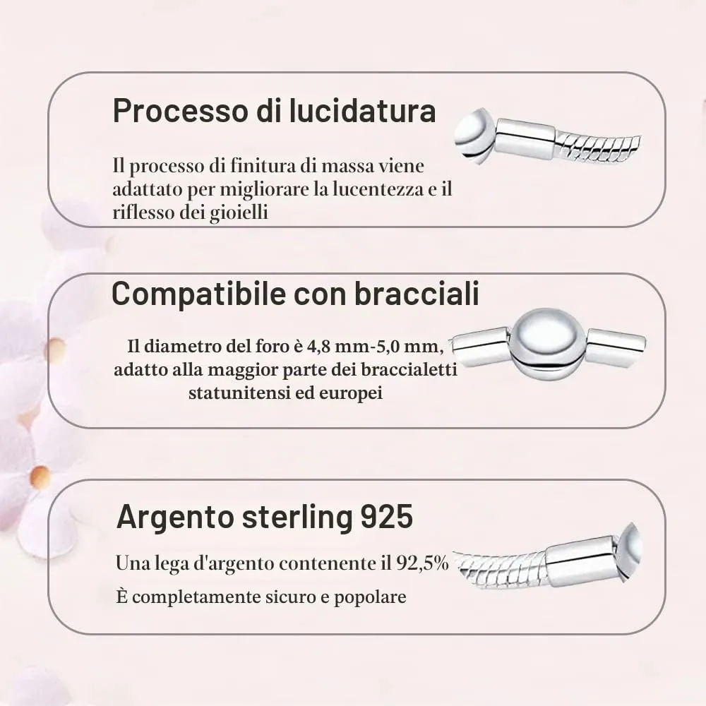 LNQOBU Bracciale in Argento Sterling con Maglia Snake e Chiusura a Cuore, Compatibile con Pandora e Charms Europei da Donna, 20 cm - immagine 7