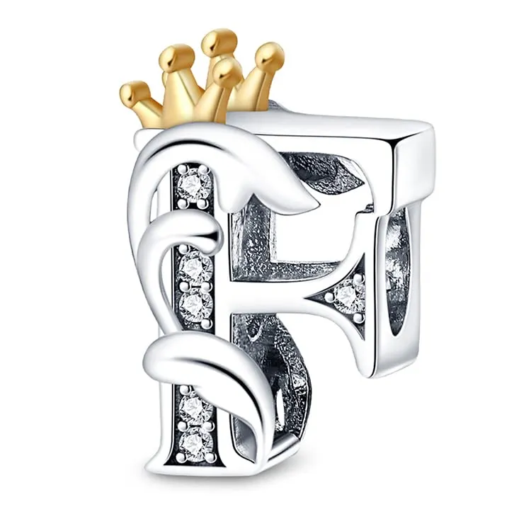 KUNSIR Ciondolo Lettere in Argento Sterling 925 con Cubic Zirconia per Braccialetti e Collane Europei - immagine 1