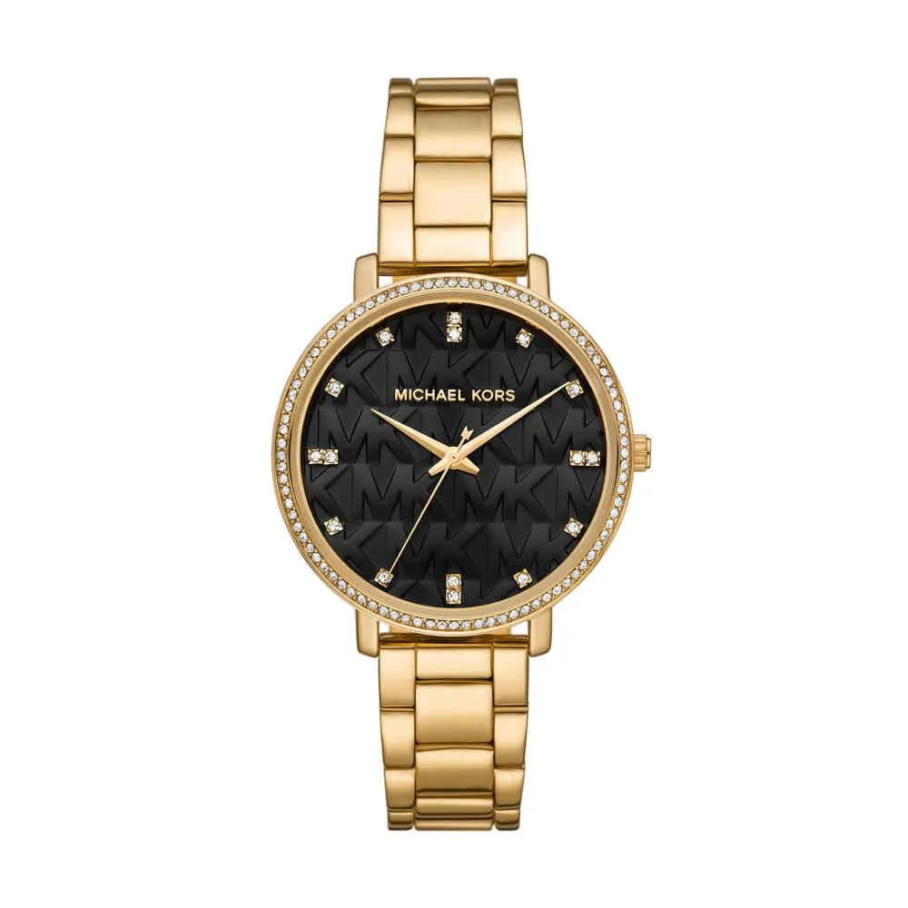 Michael Kors Pyper Orologio Donna MK4916 Acciaio Inossidabile 38mm Nero Jet e Oro - immagine 1