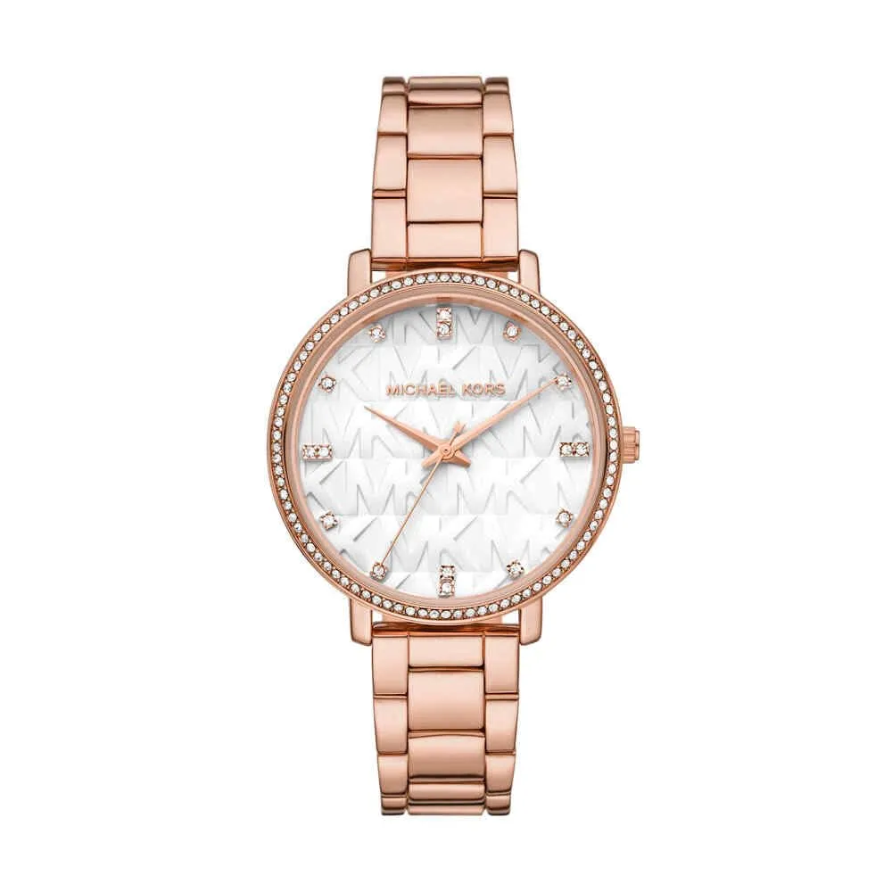 Michael Kors Pyper Orologio MK4917, 38 mm, Oro Rosa e Bianco Sporco - immagine 1