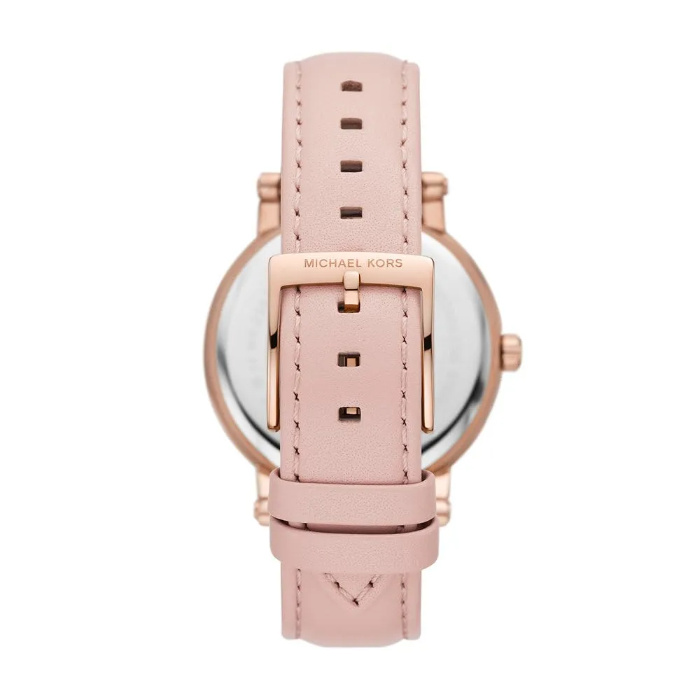 Michael Kors Corey MK7552 Orologio da donna in acciaio inox e pelle, oro rosa pastello - immagine 2