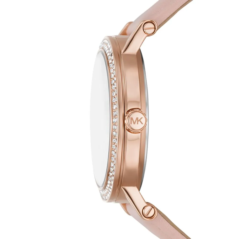 Michael Kors Corey MK7552 Orologio da donna in acciaio inox e pelle, oro rosa pastello - immagine 3