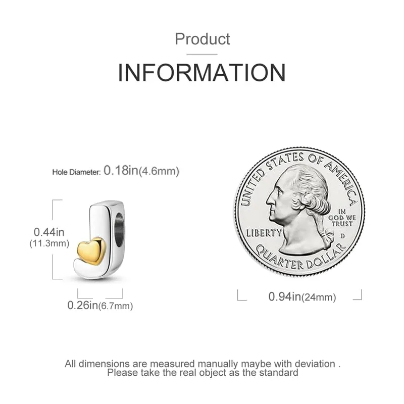 KUNSIR Bead Charm Lettere in Argento Sterling 925 con Cubic Zirconia per Braccialetti e Collane Europei - immagine 5