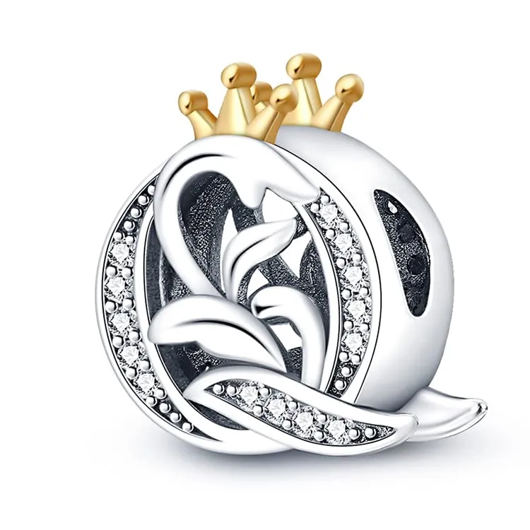 KUNSIR Ciondolo Lettere in Argento Sterling 925 con Cubic Zirconia per Braccialetti e Collane Europei - immagine 1
