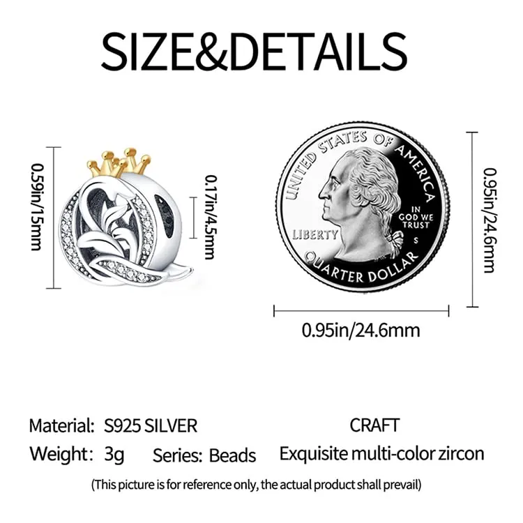 KUNSIR Ciondolo Lettere in Argento Sterling 925 con Cubic Zirconia per Braccialetti e Collane Europei - immagine 4