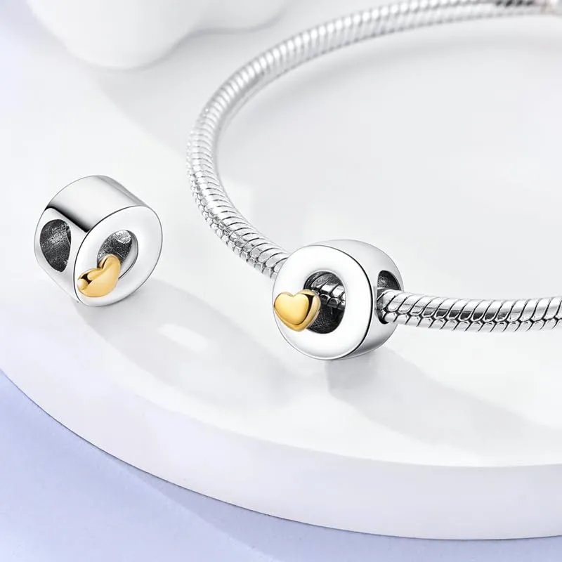 KUNSIR Ciondolo Lettere in Argento Sterling 925 con Cubic Zirconia, Compatibile con Braccialetti e Collane Europei - immagine 2