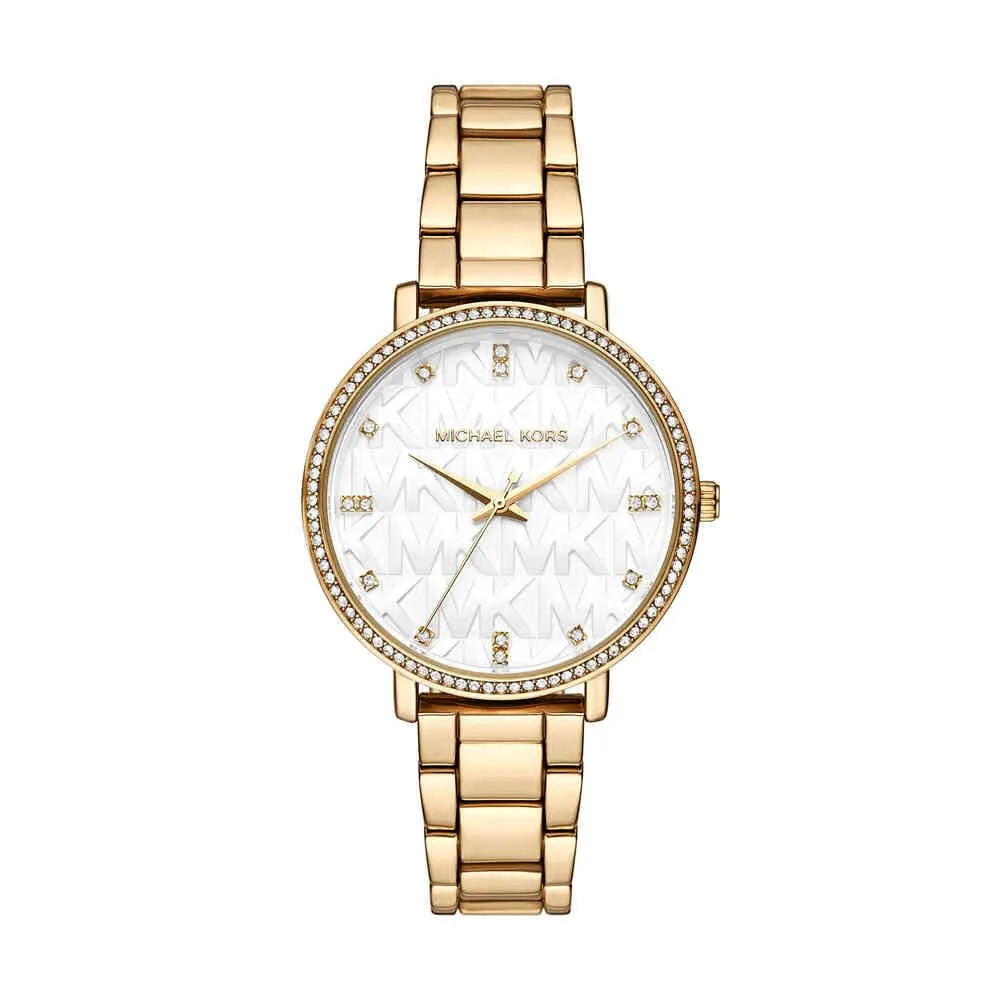 Michael Kors Pyper MK4919 Orologio Donna in Acciaio Inossidabile Oro e Bianco 38 mm - immagine 1