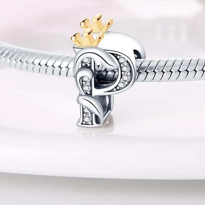 KUNSIR Ciondolo Lettere in Argento Sterling 925 con Cubic Zirconia per Braccialetti e Collane Europei - immagine 2