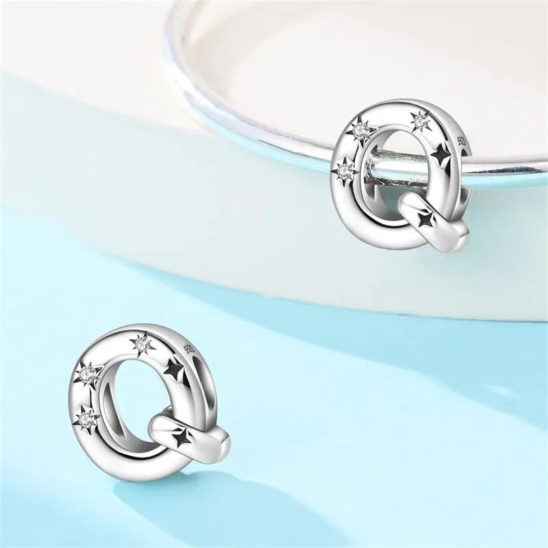 KUNSIR Ciondolo Lettere in Argento Sterling 925 e Cubic Zirconia per Braccialetti e Collane Europei - immagine 2
