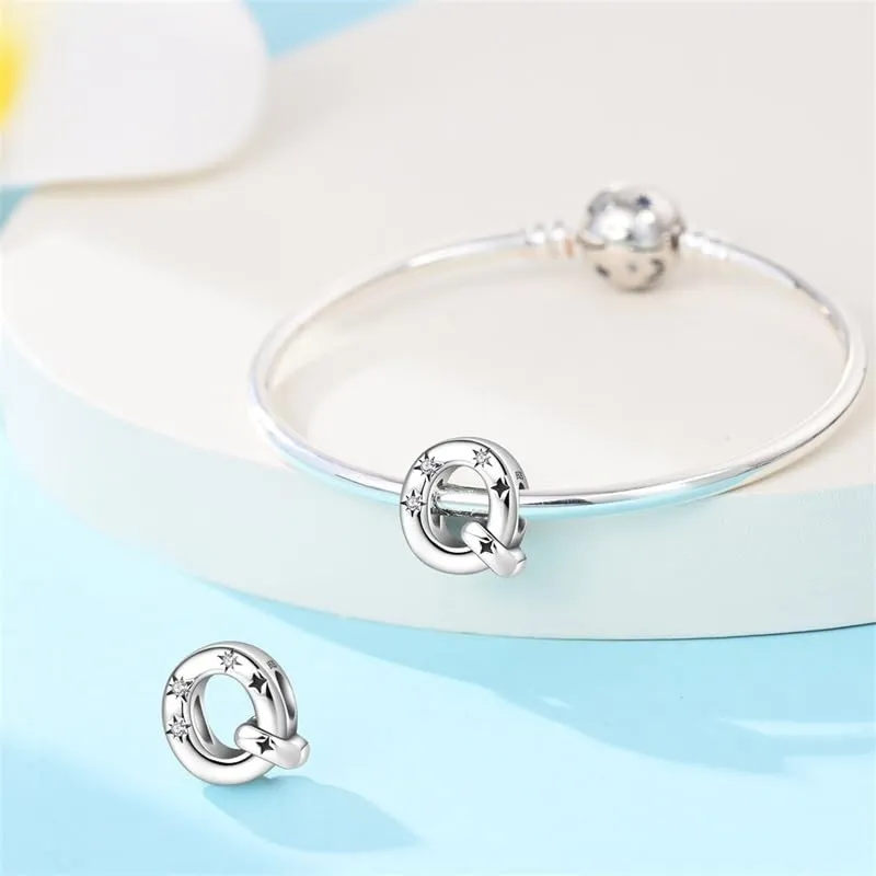 KUNSIR Ciondolo Lettere in Argento Sterling 925 e Cubic Zirconia per Braccialetti e Collane Europei - immagine 3