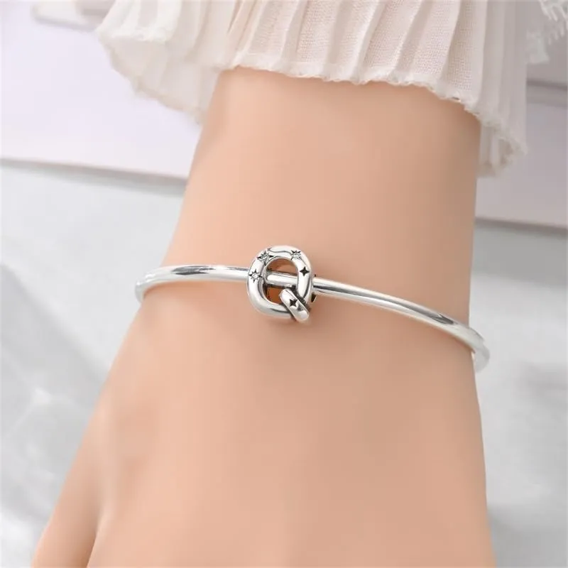 KUNSIR Ciondolo Lettere in Argento Sterling 925 e Cubic Zirconia per Braccialetti e Collane Europei - immagine 4