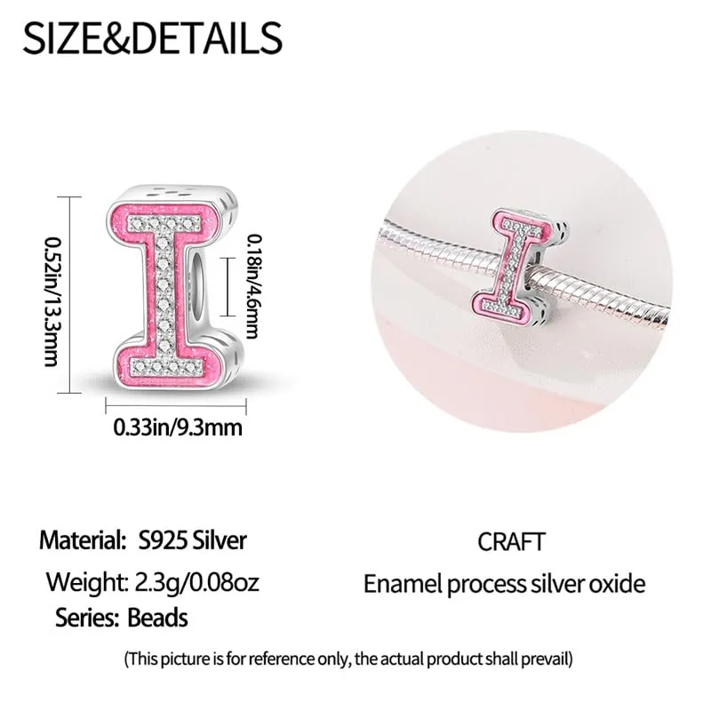 KUNSIR Ciondolo Lettere in Argento Sterling 925 con Cubic Zirconia, Compatibile con Braccialetti e Collane Europei - immagine 5