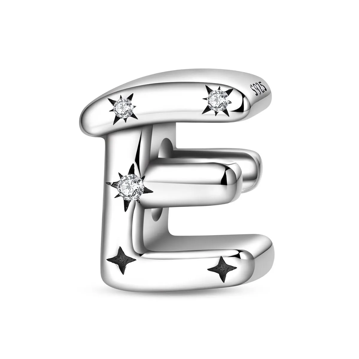 KUNSIR Ciondolo Lettere in Argento Sterling 925 con Cubic Zirconia per Braccialetti e Collane Europei - immagine 1