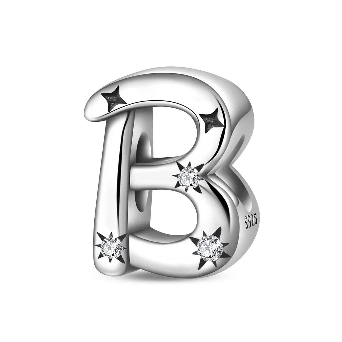 KUNSIR Ciondolo Lettere in Argento Sterling 925 con Cubic Zirconia per Braccialetti e Collane Europee - immagine 1