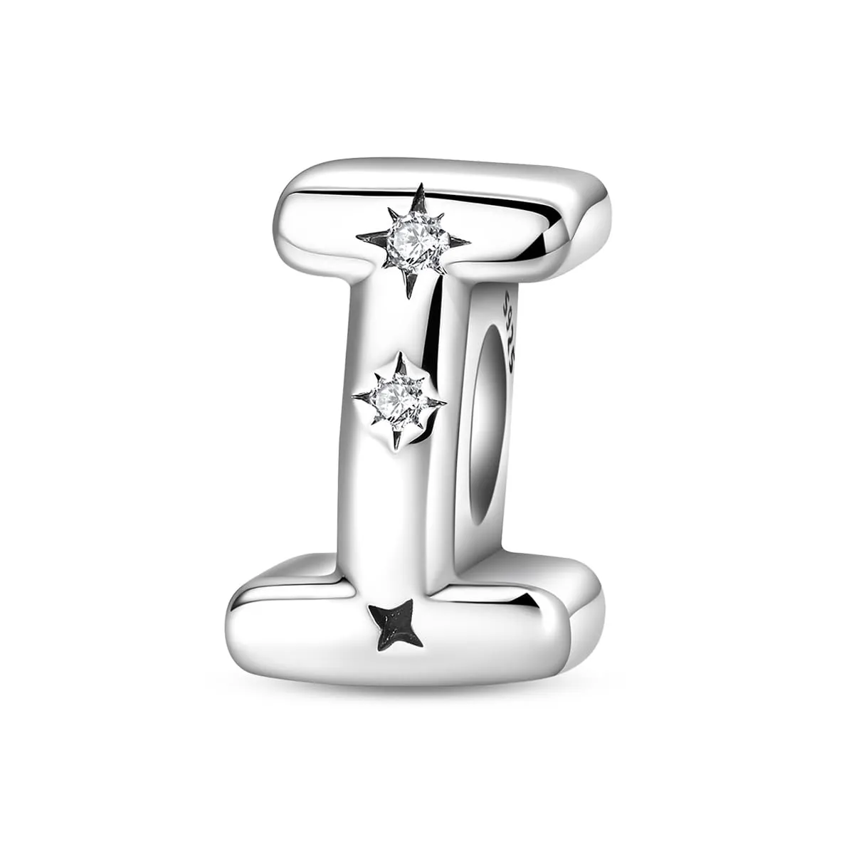 KUNSIR Ciondolo Lettere in Argento Sterling 925 con Cubic Zirconia per Braccialetti e Collane Europei - immagine 1