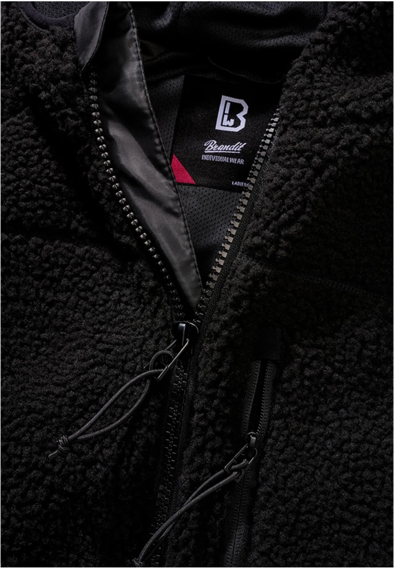 Brandit Women's Teddy Fleece Hoodie Jacket, Black, Size S - immagine 9