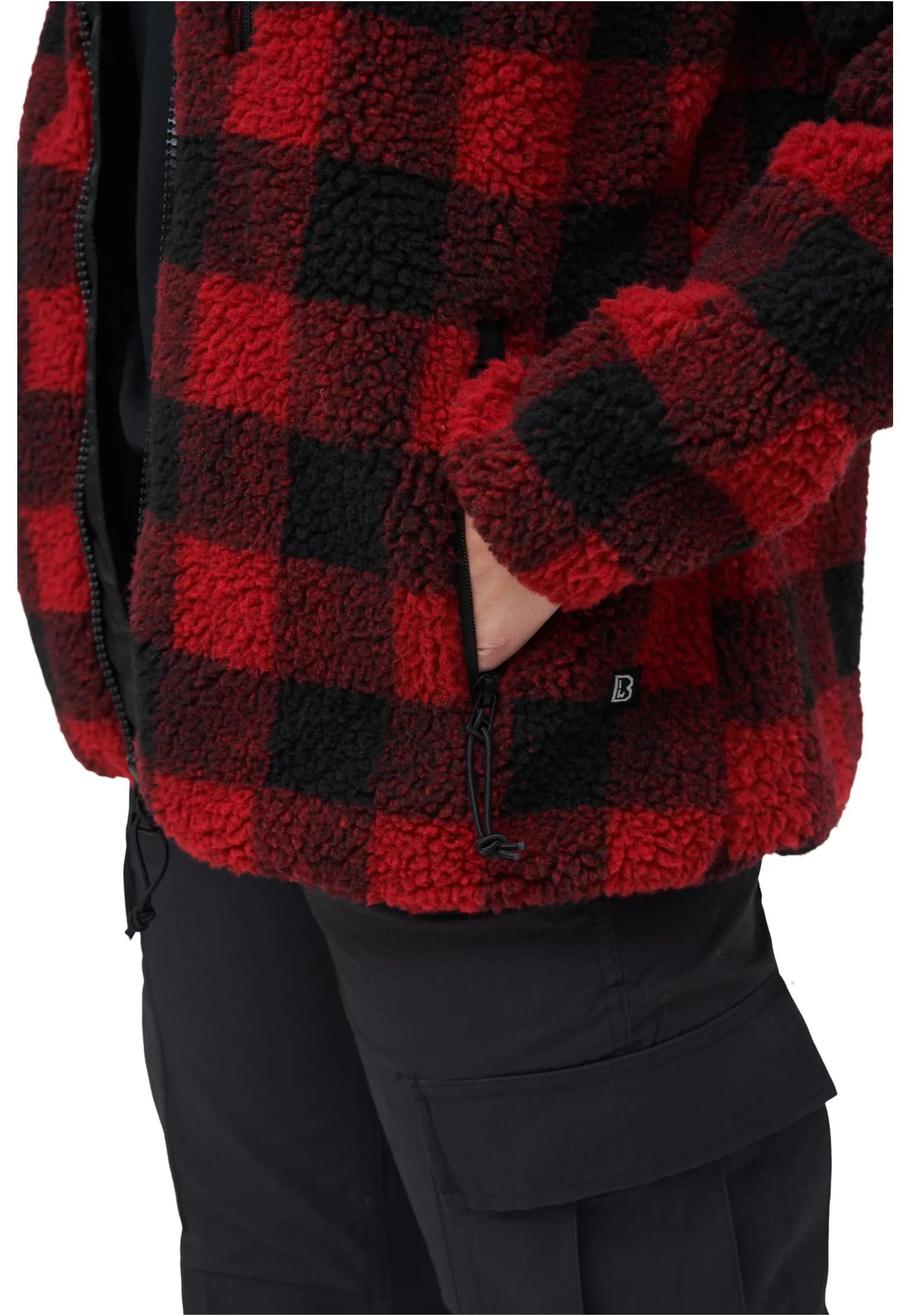 Brandit Women's Teddyfleece Hoodie Jacket, Red/Black, XS - immagine 7