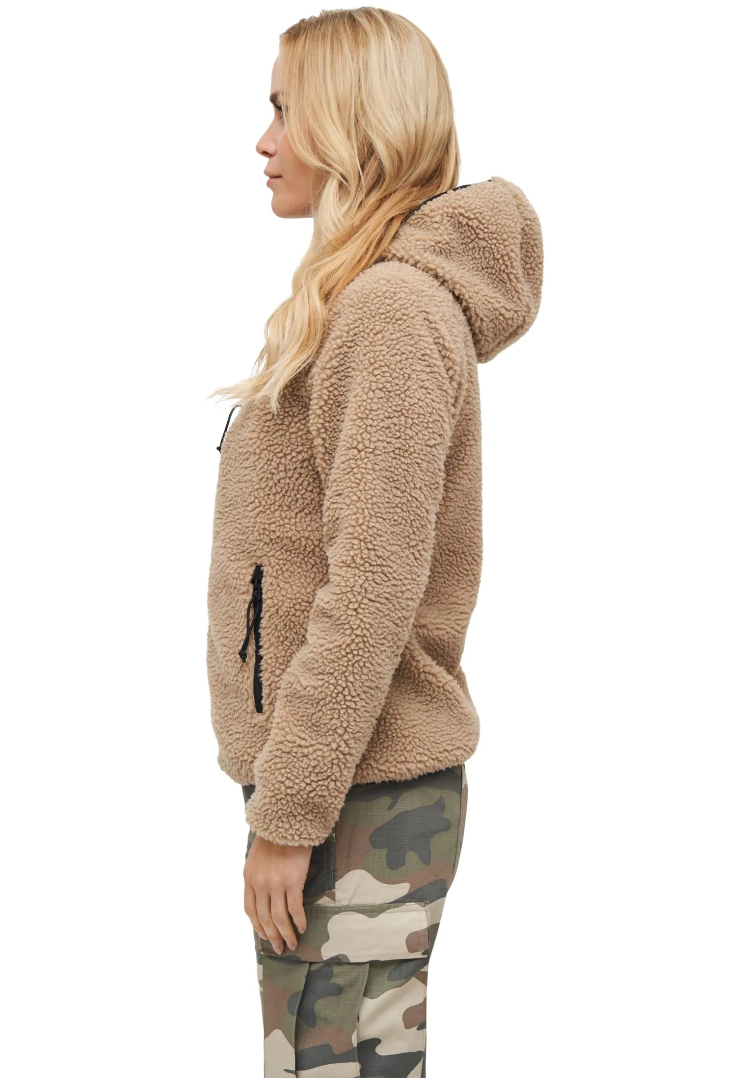 Brandit Women's Teddyfleece Hoodie Jacket - Camel, 3XL - immagine 3