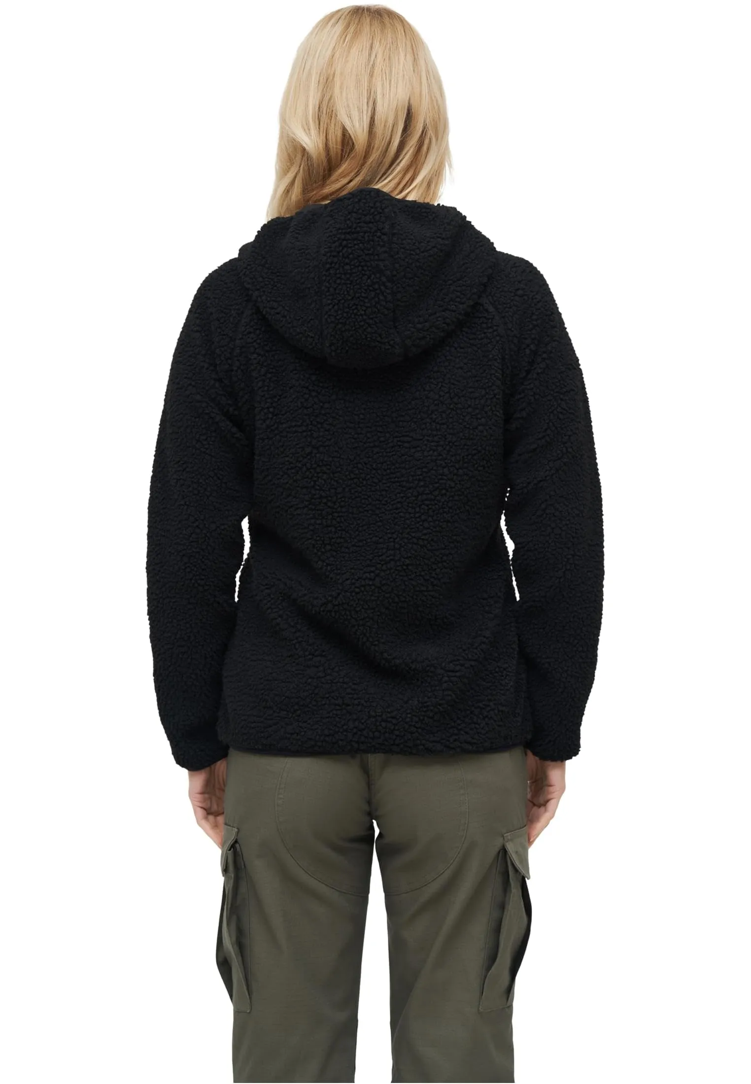 Brandit Women's Teddy Fleece Hoodie Jacket - Black, XS - immagine 3