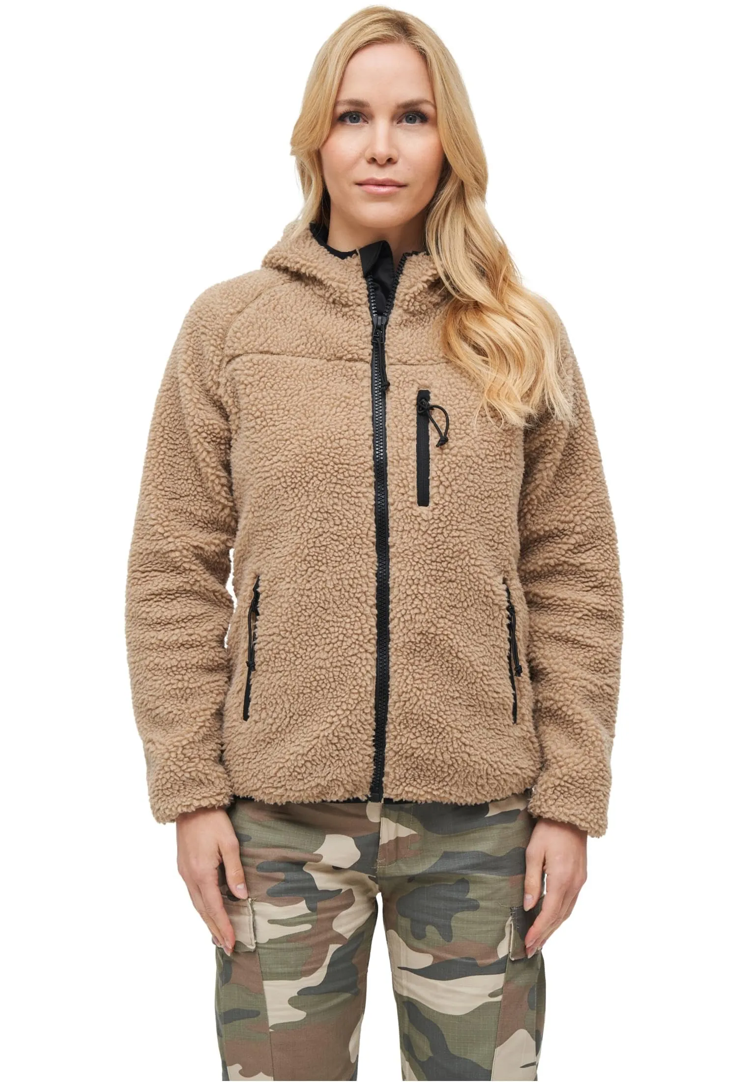 Brandit Women's Teddyfleece Hoodie Jacket, Camel, Size M - immagine 4