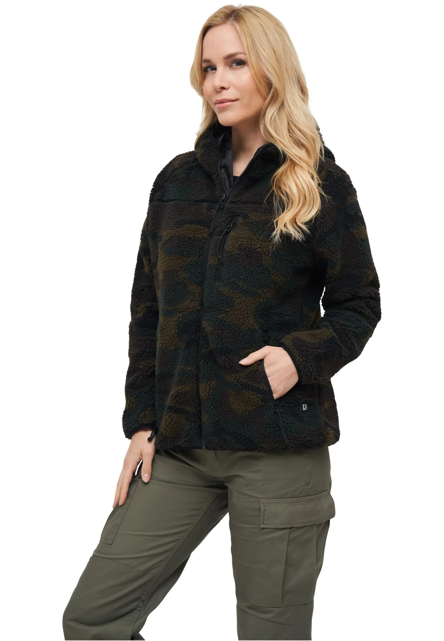 Brandit Women's Teddyfleece Hoodie Jacket - Woodland, 3XL - immagine 1