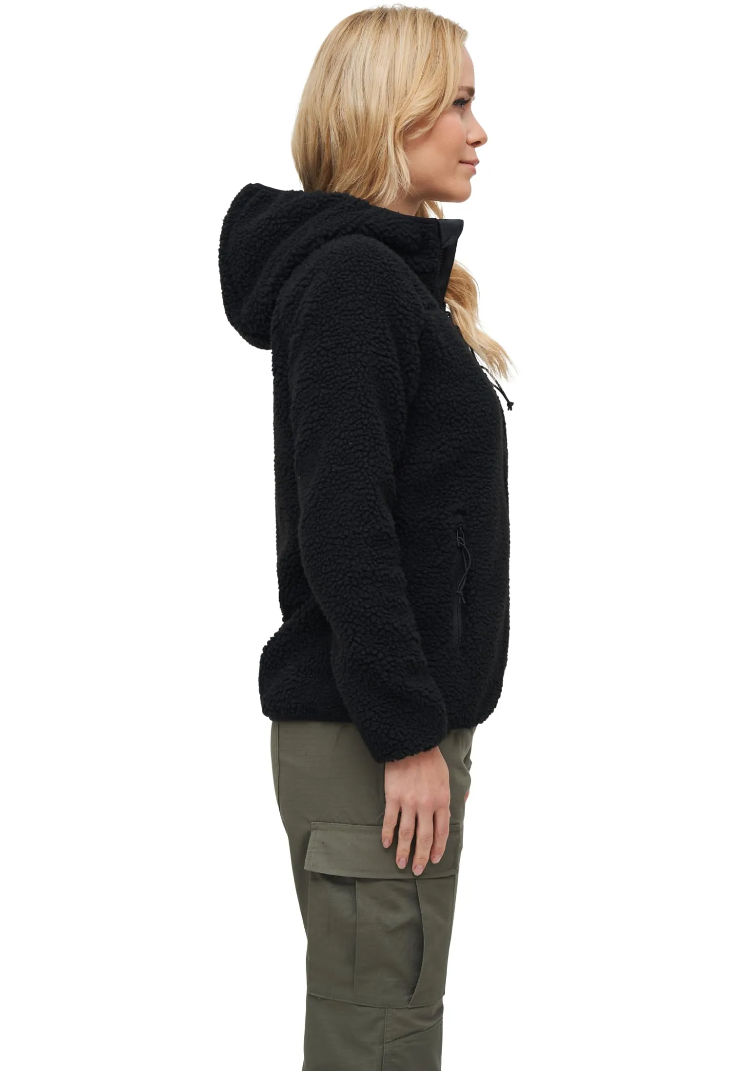 Brandit Women's Teddy Fleece Hoodie Jacket, Black, 3XL - immagine 5