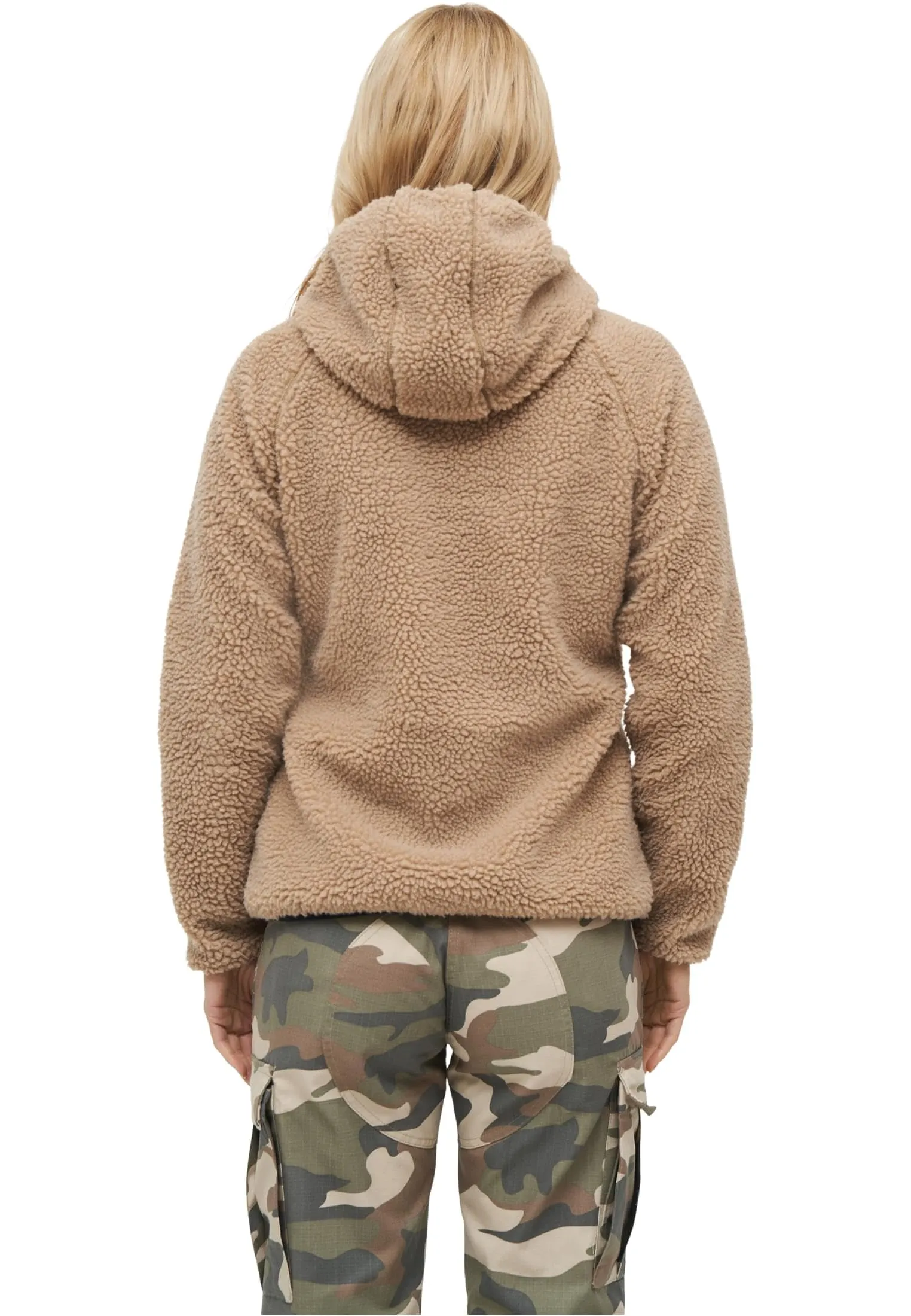 Brandit Women's Teddy Fleece Hoodie Jacket, Camel, XS - immagine 2
